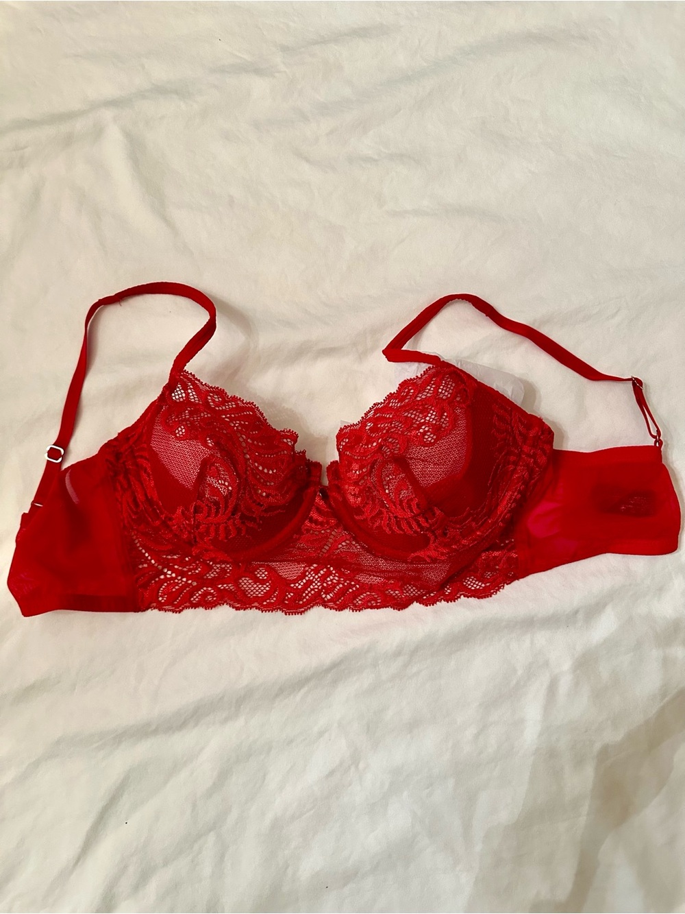 Natori Red Lace Underwire Bra 36C